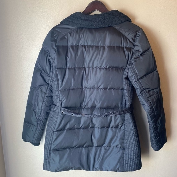 Lauren Ralph Lauren 100% Goose-down Black Belted Duvet Puffer Coat - Picture 6 of 7